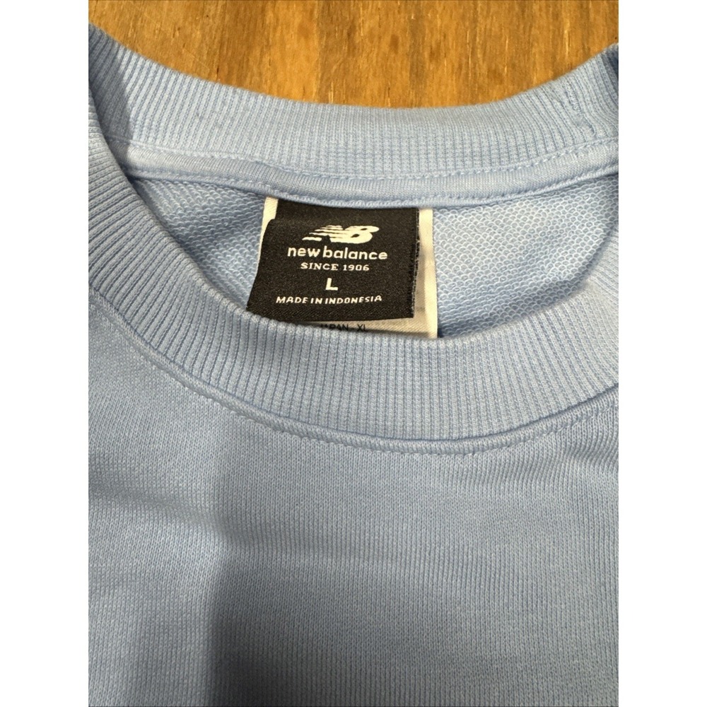 New Balance Crewneck Pullover Script Logo Sweatshirt Women's Large Blue - Picture 4 of 10